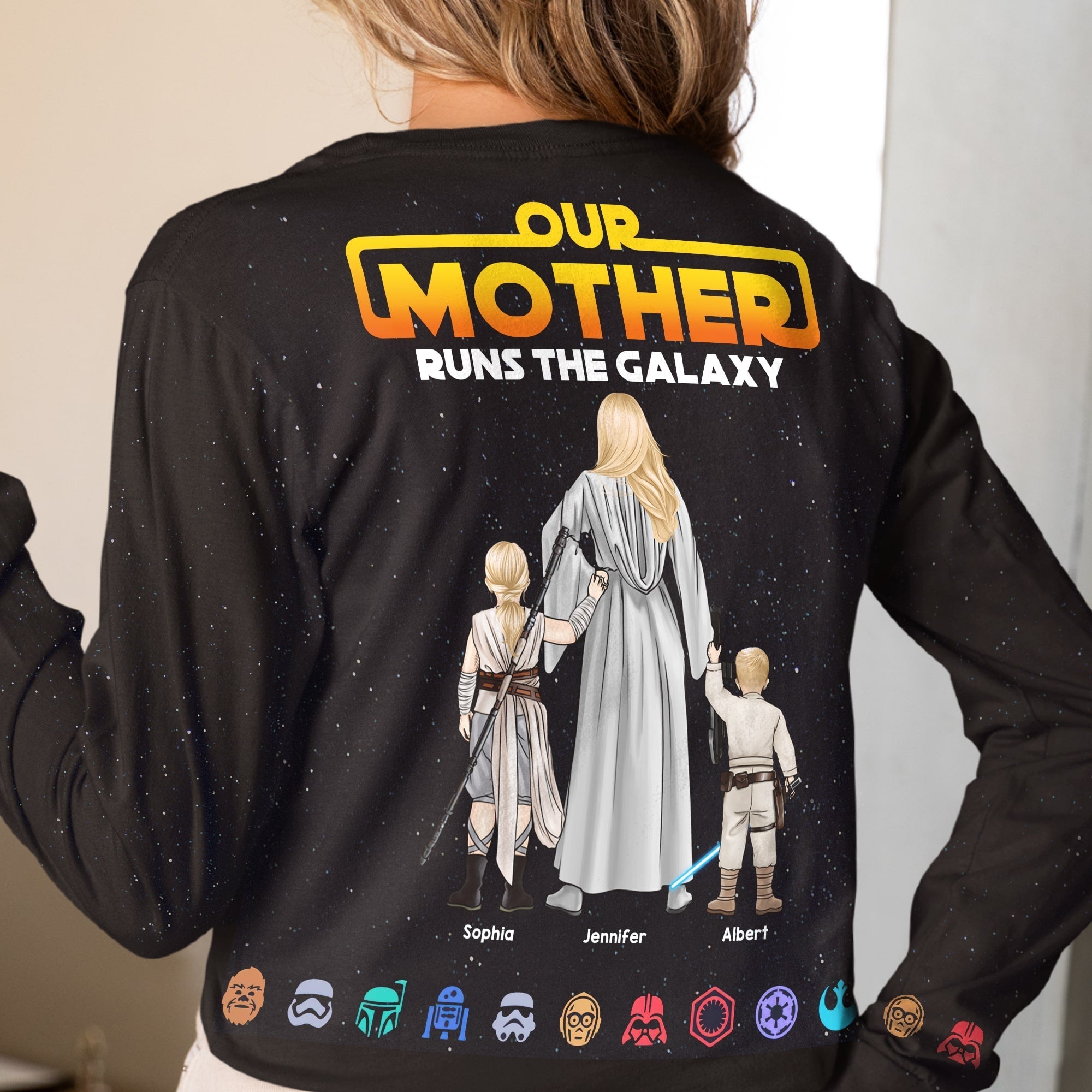 Personalized Galactic Mom 3D Shirt - Custom Family Names AOP Products PopCulturePrints