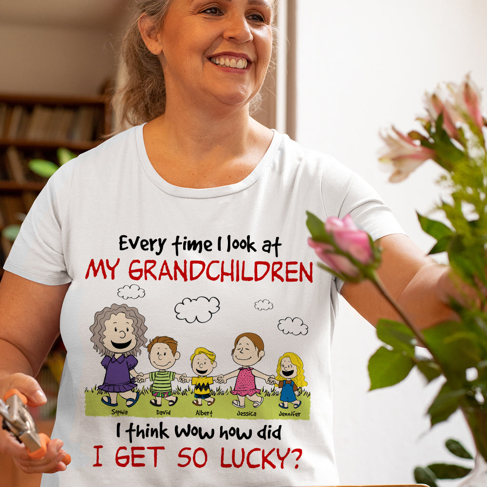 Personalized Grandchildren Cartoon T-Shirt