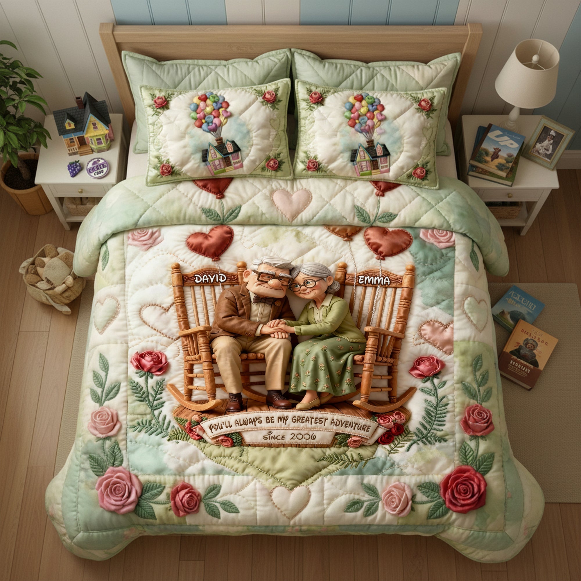 You'll Always Be My Greatest Adventure - Personalized Happy Grow Old Couple Quilt Bed Set Bedding Set PopCulturePrints