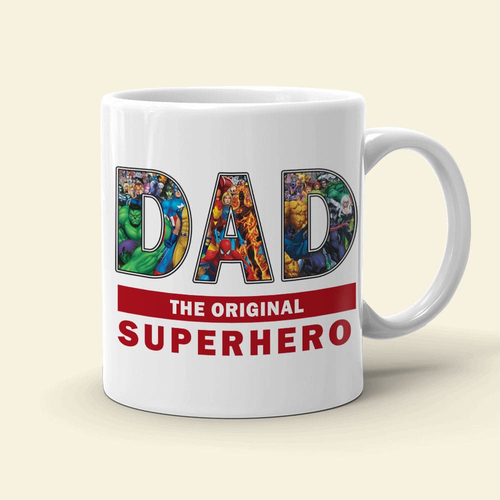 Custom Superhero Dad Mug - Personalized Gift for Father's Day Coffee Mug PopCulturePrints