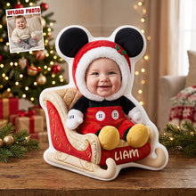 Load image into Gallery viewer, Christmas Baby Sleigh Pillow - Custom Photo Gifts For Kids 02pgdt101026 Pillow PopCulturePrints
