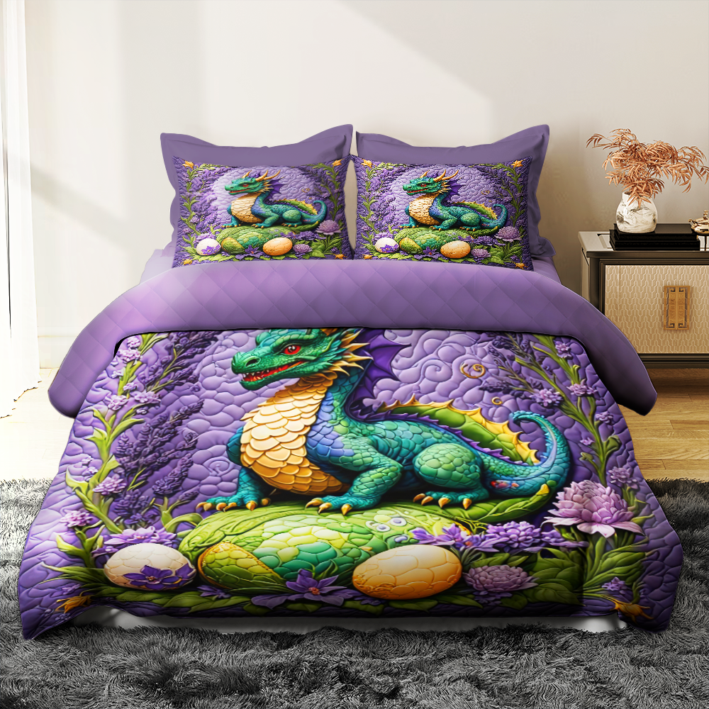 Personalized Fantasy Dragon Quilt Bed Set Blanket PopCulturePrints