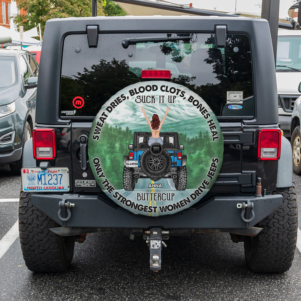 Personalized Jeep Spare Tire Cover - Strongest Women Drive Jeeps