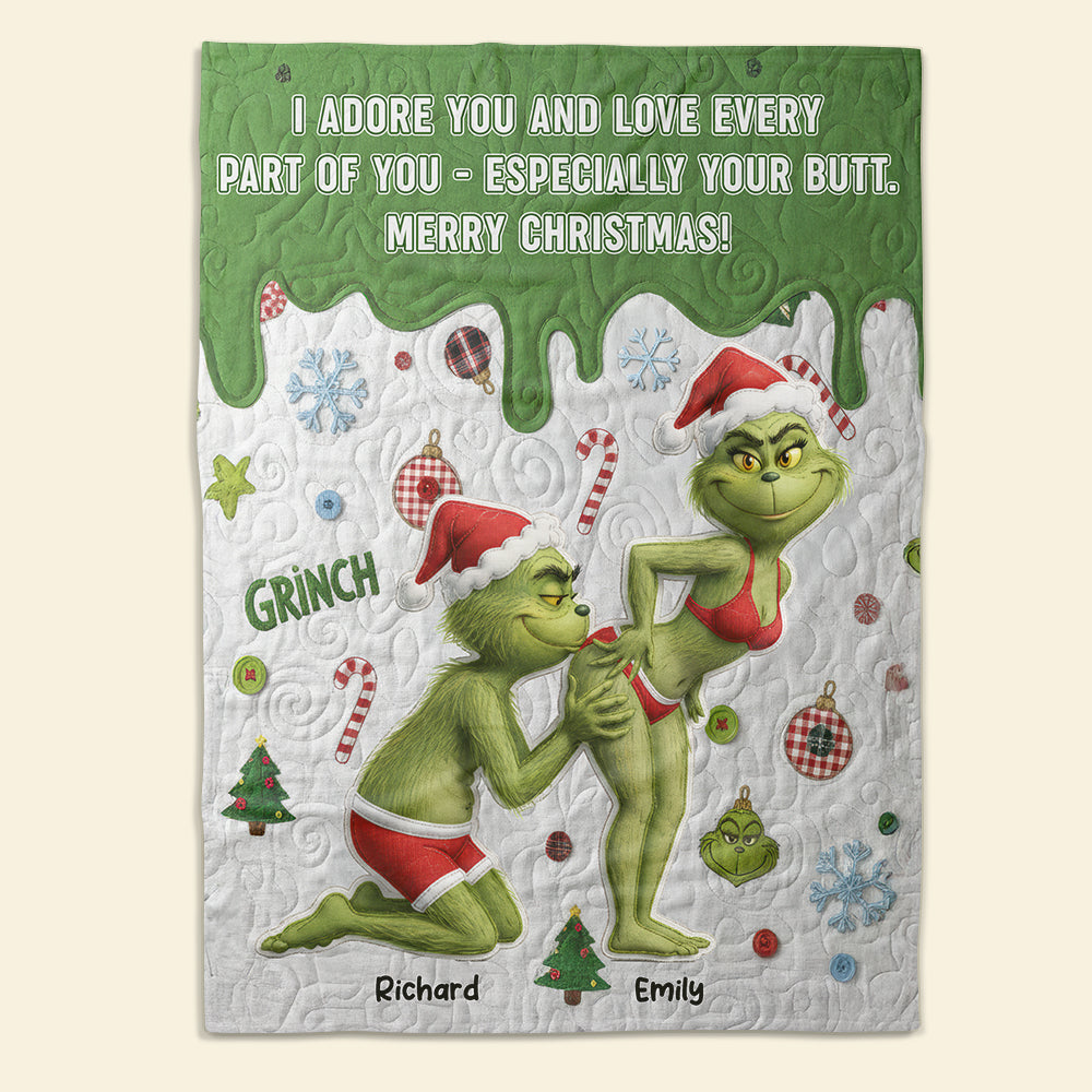 "I Adore You and Love Every Part of You" - Naughty Couple Blanket - Personalized Gift for Couples Blanket PopCulturePrints