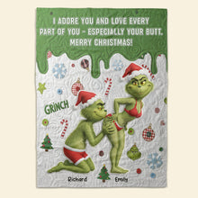 Load image into Gallery viewer, &quot;I Adore You and Love Every Part of You&quot; - Naughty Couple Blanket - Personalized Gift for Couples Blanket PopCulturePrints
