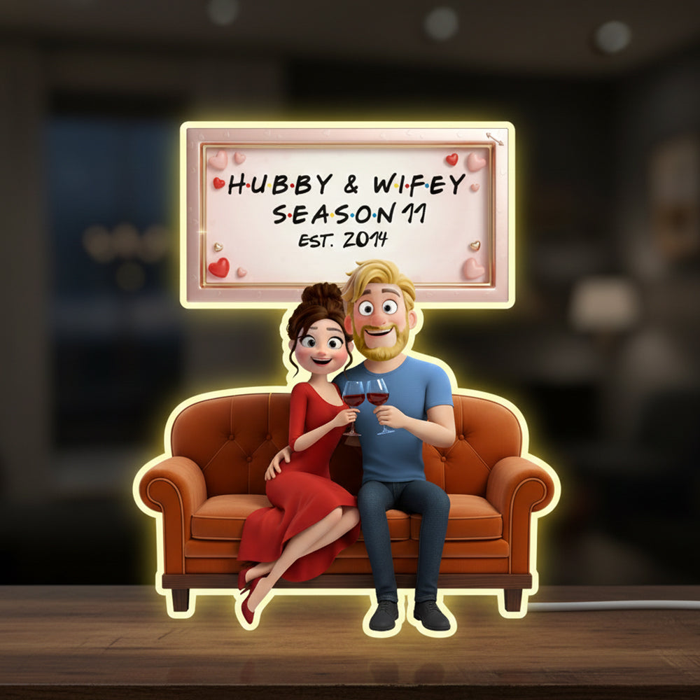 Love Illuminated: Romantic Couple Acrylic Light Box - Personalized Gifts for Couples Light Box PopCulturePrints
