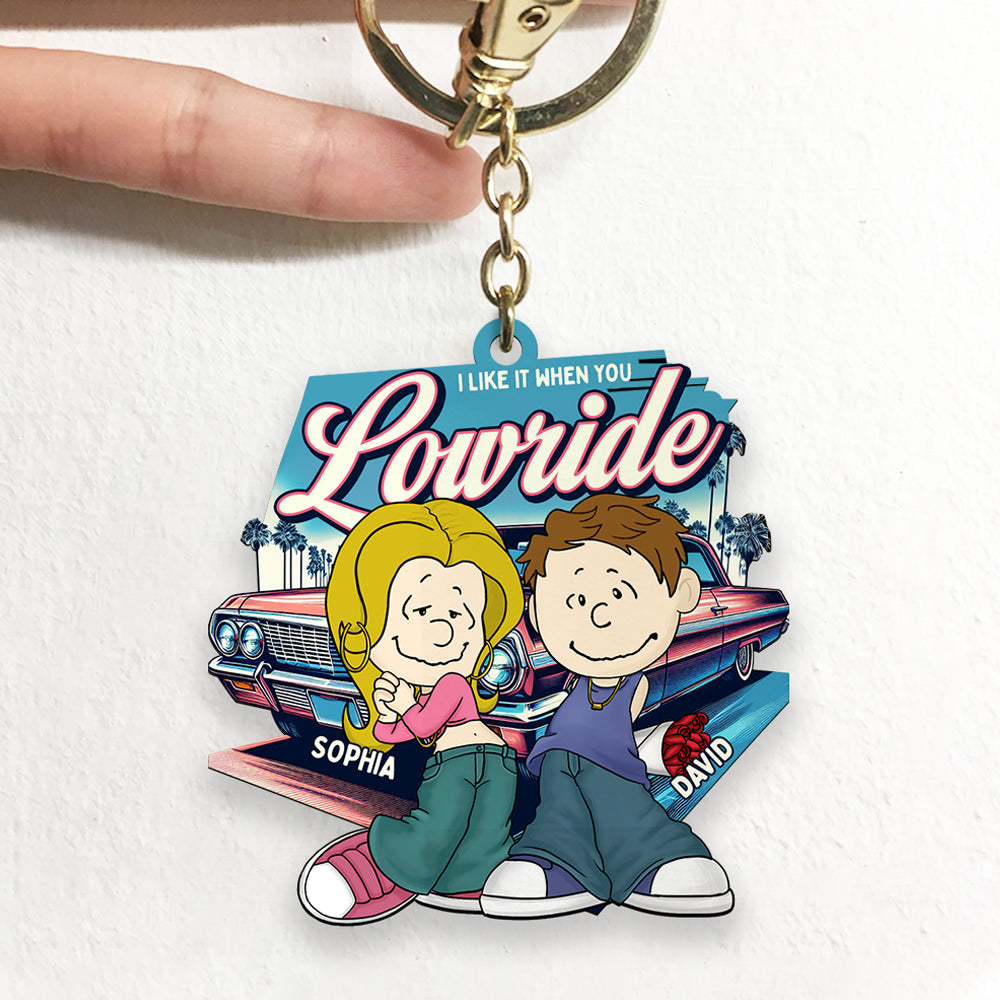 Personalized Lowrider Car Keychain for Couples - Unique Love Gift Keychains PopCulturePrints