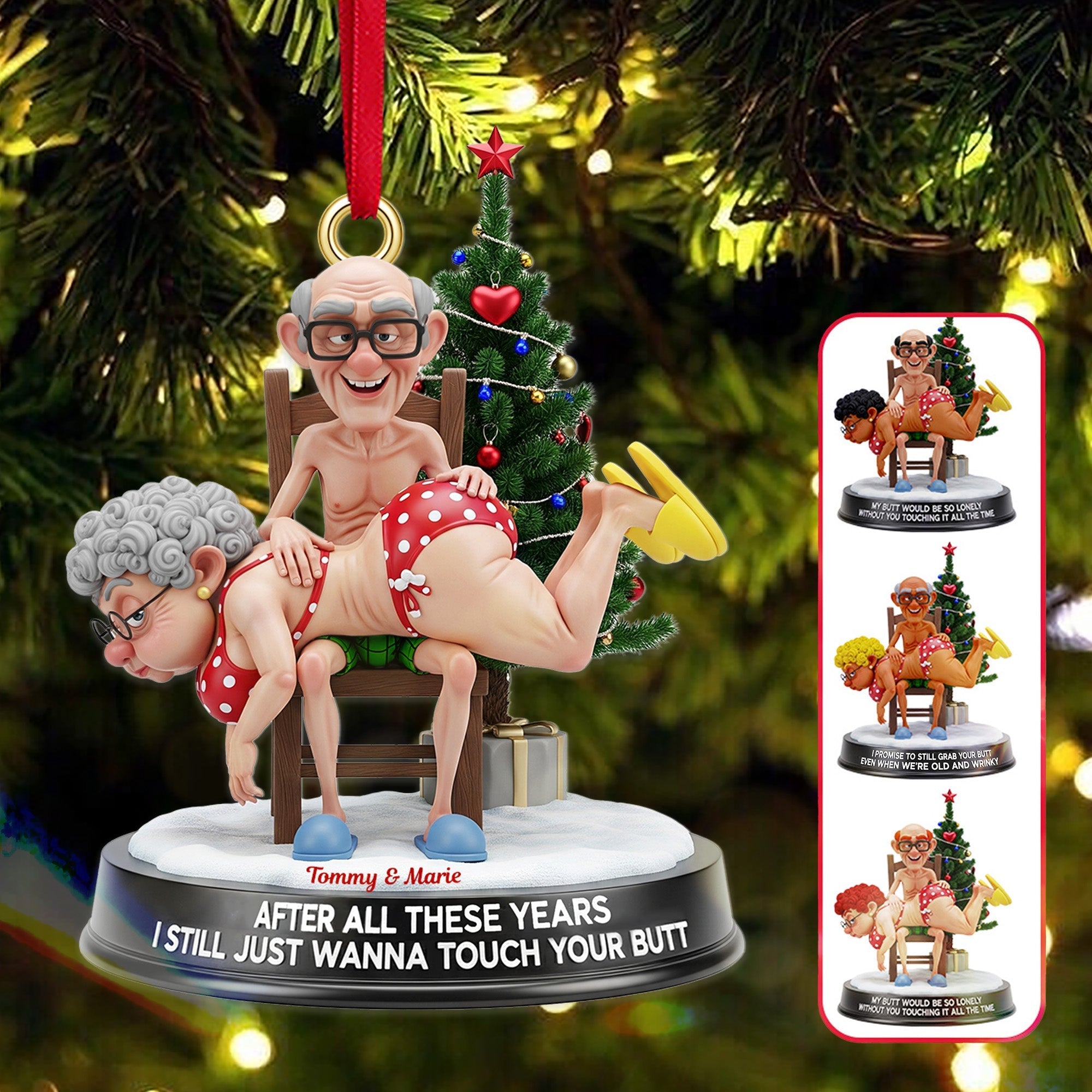 "After All These Years, I Still Just Wanna Touch Your Butt" - Funny Old Couple Ornament - Personalized Christmas Gift for Couples Ornament PopCulturePrints