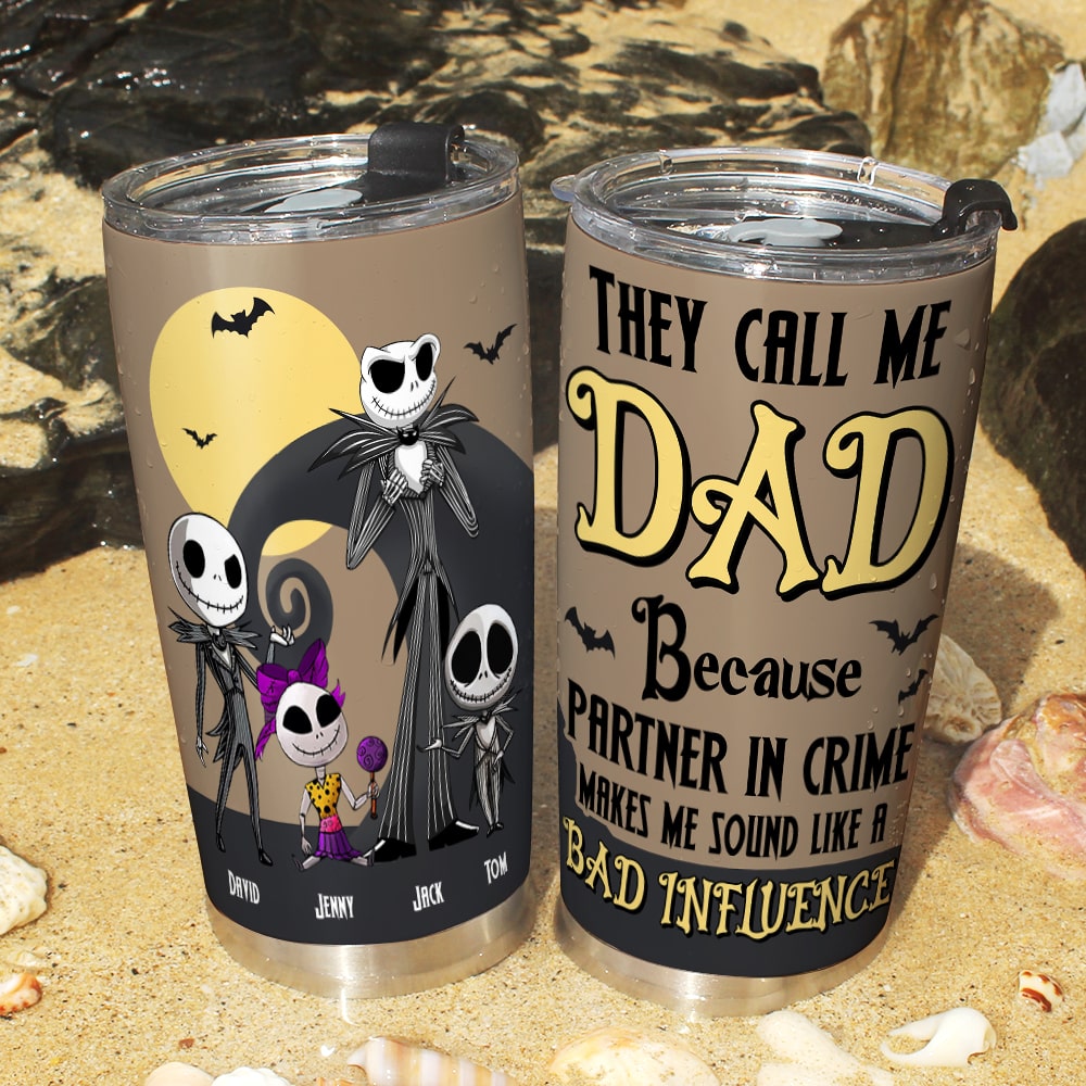 Personalized Dad Tumbler - Partner in Crime Design Tumbler Cup PopCulturePrints