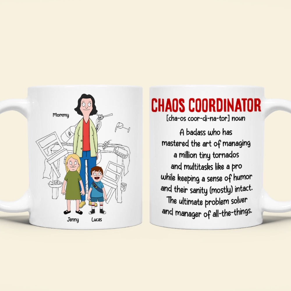"Chaos Coordinator: A badass who manages all the things" - Personalized Coffee Mug for Mom, Grandma, and more Coffee Mug PopCulturePrints
