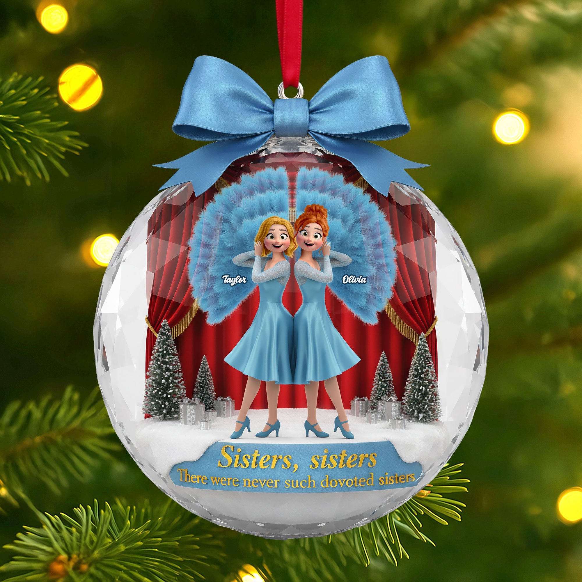 Sisters, Sisters! A Heartfelt Personalized Ornament for Besties Ornament PopCulturePrints