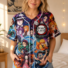 Load image into Gallery viewer, Celebrate Your Love with Our Anniversary Baseball Jersey - Personalized Gift for Fans of Demon Slayer
