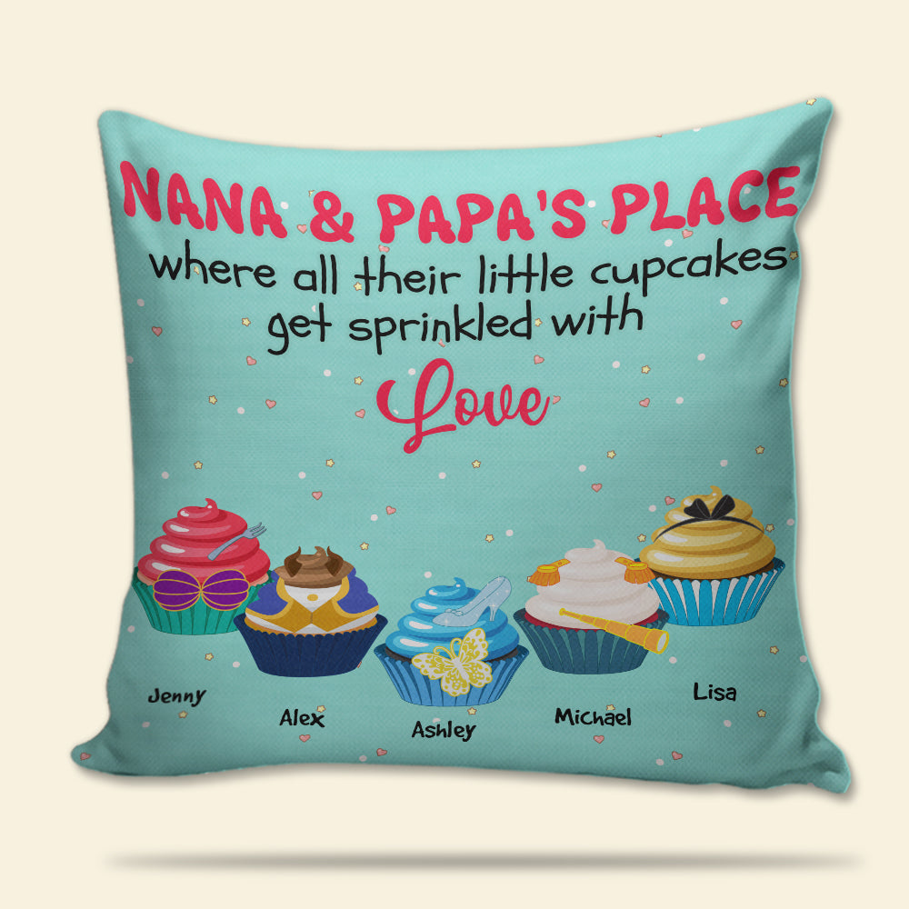 Personalized Nana & Papa's Place Square Pillow Pillow PopCulturePrints