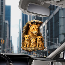 Load image into Gallery viewer, &quot;Best Mom Ever&quot; - Personalized Lion Mom &amp; Little Cubs Car Ornament - Custom Gift for Mom, Grandma, and More Ornament PopCulturePrints
