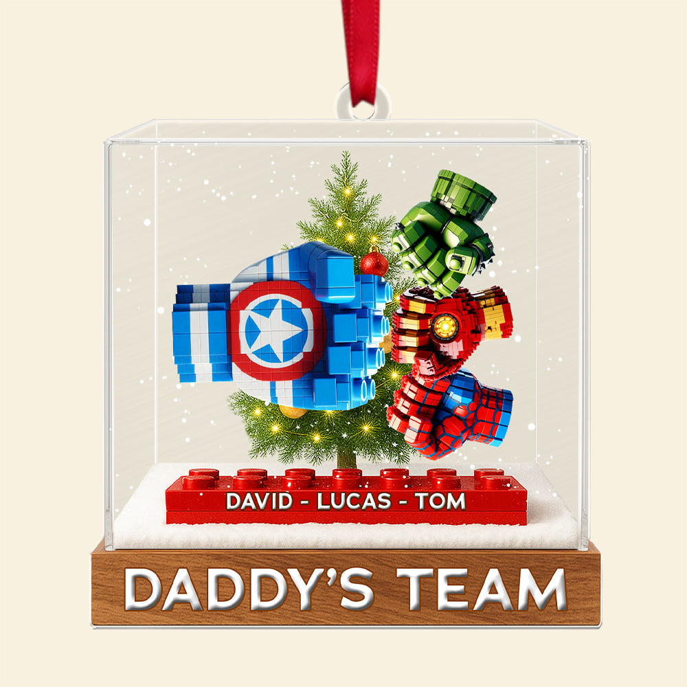 “Celebrate Dad's Legacy with Our Custom Daddy's Dream Team - Personalized Acrylic Ornament for Father's Day & Christmas Gifts” Ornament PopCulturePrints