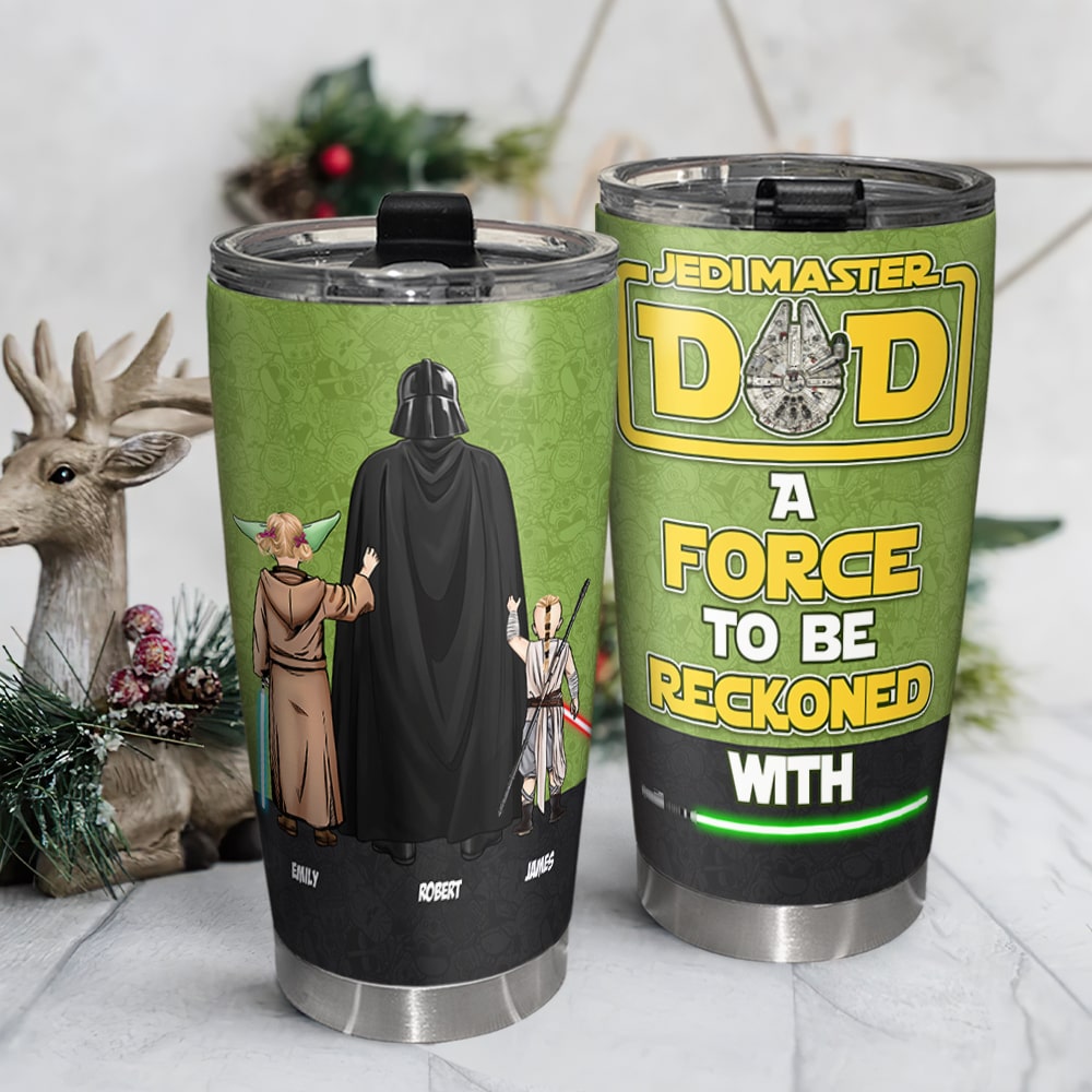 Jedi Master Dad Tumbler - Personalized Star Wars Gift for Father's Day Tumbler Cup PopCulturePrints