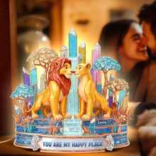 Load image into Gallery viewer, You Are My Happy Place - Personalized Romantic Couple Acrylic Light Box Light Box PopCulturePrints
