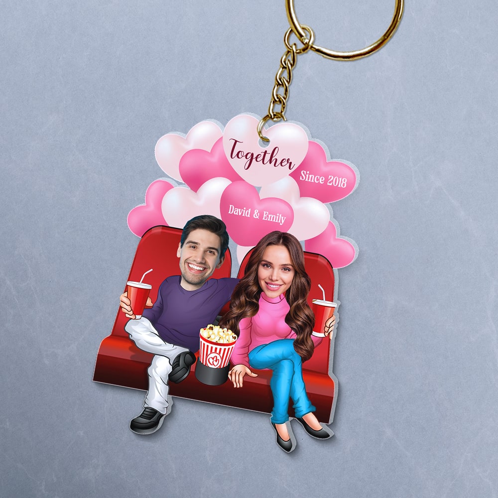 Personalized Keychain for Couples - Together Since 2018 Keychains PopCulturePrints