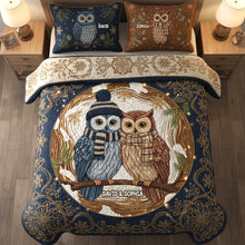 Load image into Gallery viewer, Owl Love: Personalized Quilted Bedding Set for Couples - Unique Christmas Gift Bedding Set PopCulturePrints
