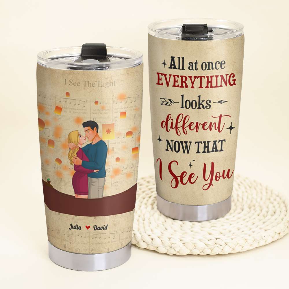 Personalized Couple Tumbler - I See You Tumbler Cup PopCulturePrints