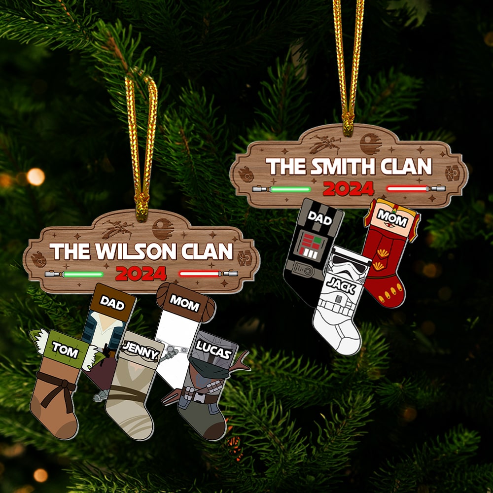 Personalized Family Christmas Galaxy Ornament Stocking Gift Ornament PopCulturePrints
