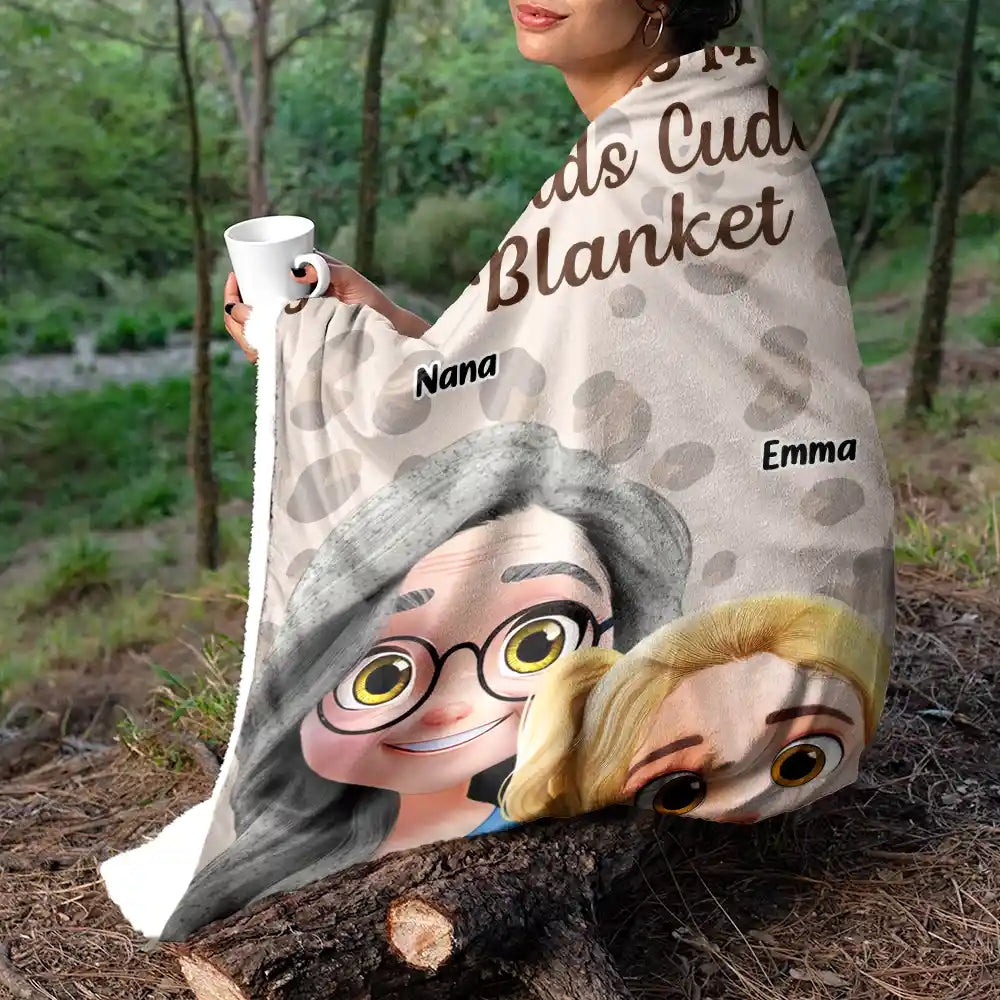 This Is My Grandkids Cuddling Blanket - Personalized Fleece Blanket, Sherpa Blanket Fleece Blanket PopCulturePrints