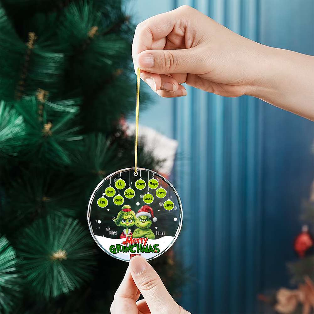 Personalized Grinch Family Christmas Ornament 2023 Ornament PopCulturePrints