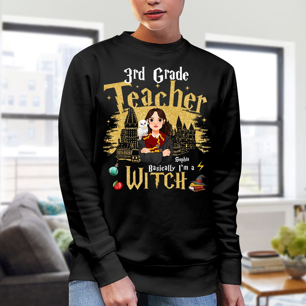 Personalized 3rd Grade Teacher Wizard Themed T-Shirt