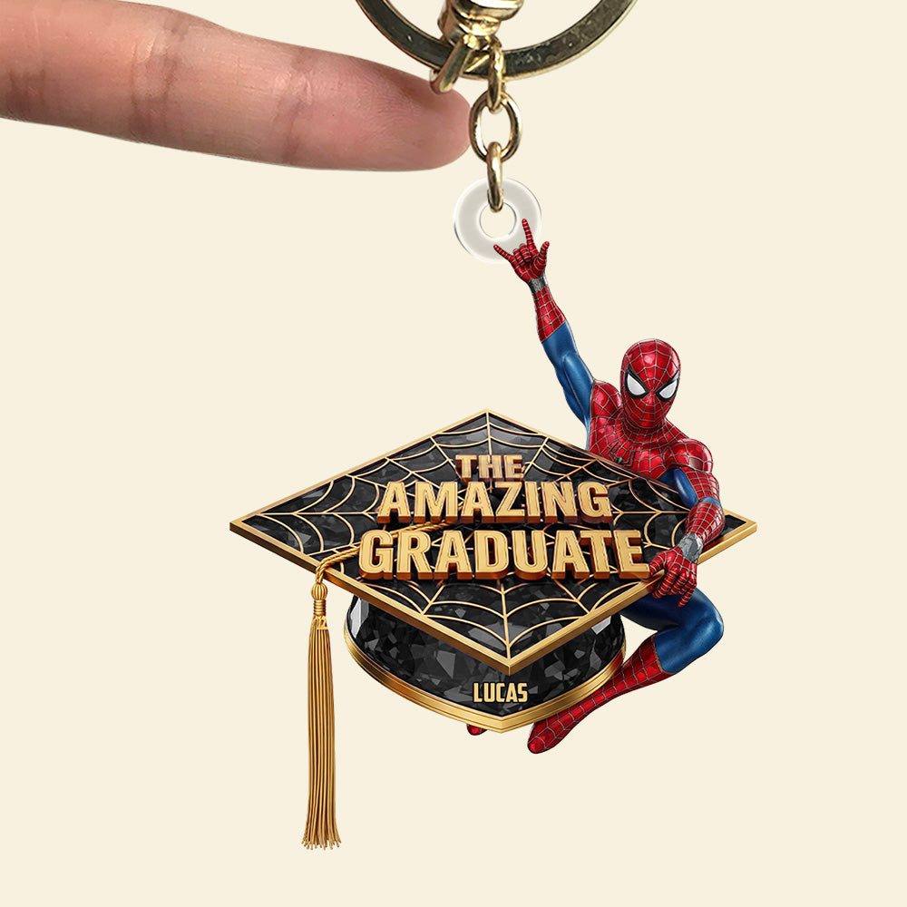 Celebrate Achievements with The Amazing Graduate - Personalized Graduate Gift Keychains PopCulturePrints