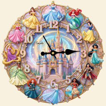 Load image into Gallery viewer, “Every Hour is Magical!” Personalized Acrylic Hanging Wall Clock for Princess Fans Hanging Wall Clock PopCulturePrints
