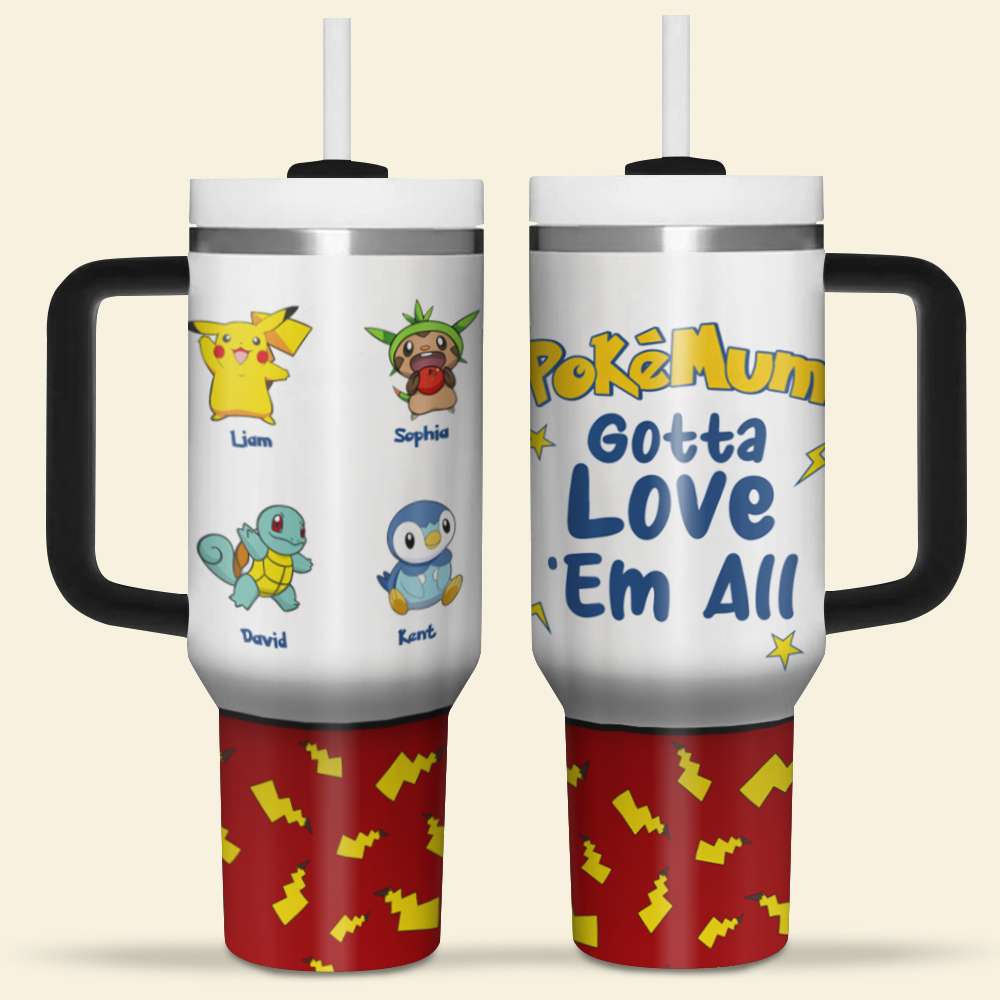 Customizable Pokémon Inspired Tumbler for Mom - Perfect Mother's Day Gift