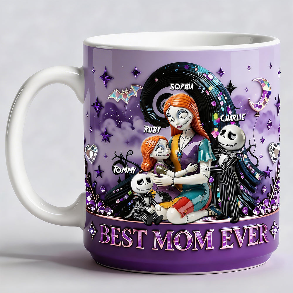 "Best Mom Ever" - Spooky Queen Family Coffee Mug - Personalized Gift for Moms, Grandmas and More Coffee Mug PopCulturePrints
