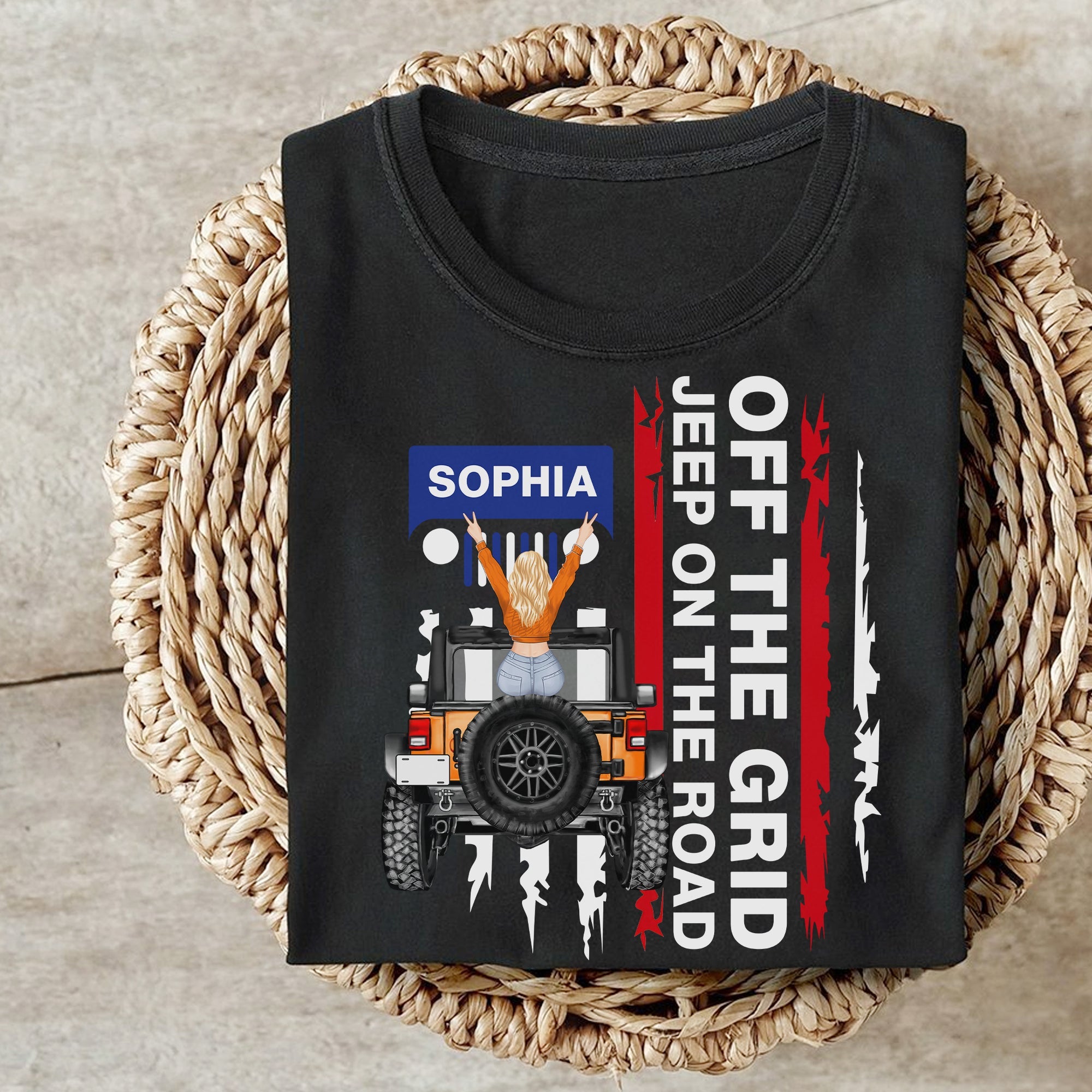 Personalized Off The Grid Jeep On The Road T-Shirt