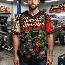Load image into Gallery viewer, “Built Not Bought” - Distinct Hot Rod Baseball Jersey Shirt - Personalized Gifts for Hot Rod Enthusiasts
