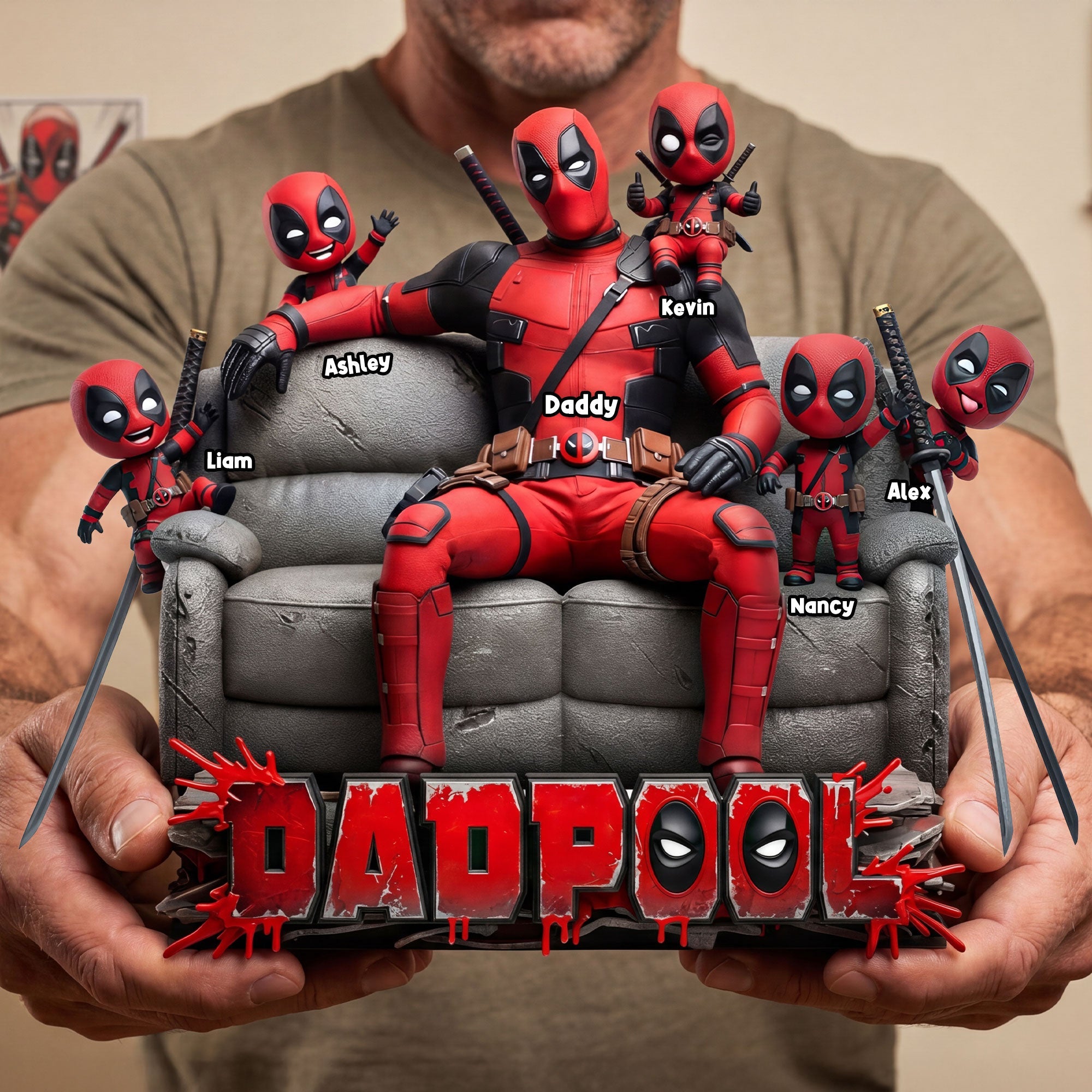 “Celebrate Dad with Hero Squad!” - Personalized Dad Acrylic Plaque - Perfect Gift for Dads and Grandpas Shaped Plaques PopCulturePrints