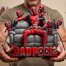 Load image into Gallery viewer, “Celebrate Dad with Hero Squad!” - Personalized Dad Acrylic Plaque - Perfect Gift for Dads and Grandpas Shaped Plaques PopCulturePrints
