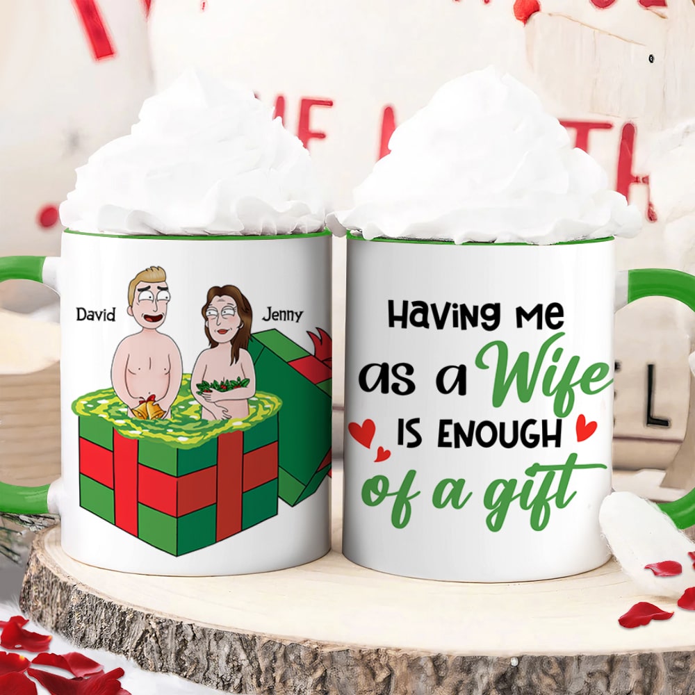 Personalized Funny Couple Christmas Mug - Custom Gift for Him Coffee Mug PopCulturePrints