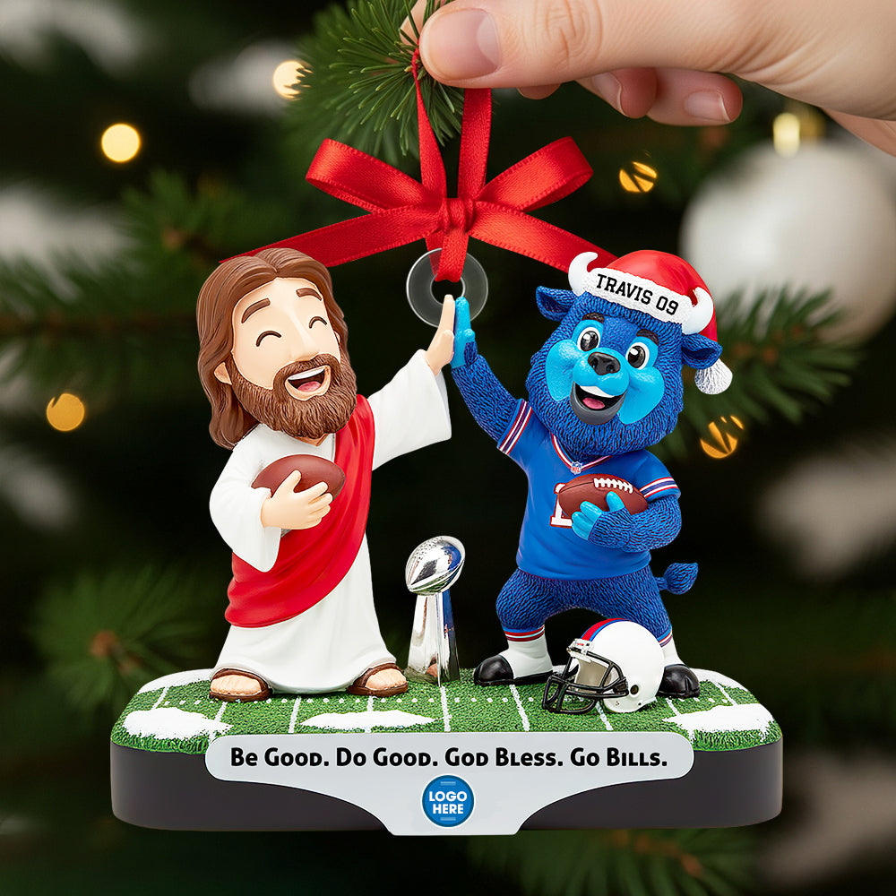 Be Good, Do Good, God Bless - Personalized Faith & Football Christmas Ornament for Football Lovers Ornament PopCulturePrints