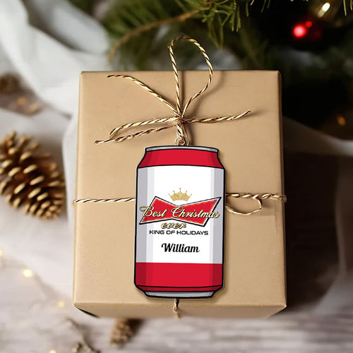 Personalized Christmas Beer Can Ornament for Beer Lovers Ornament PopCulturePrints