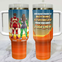 Load image into Gallery viewer, Personalized Superhero Couple Tumbler - You and I Together Tumbler Cup PopCulturePrints
