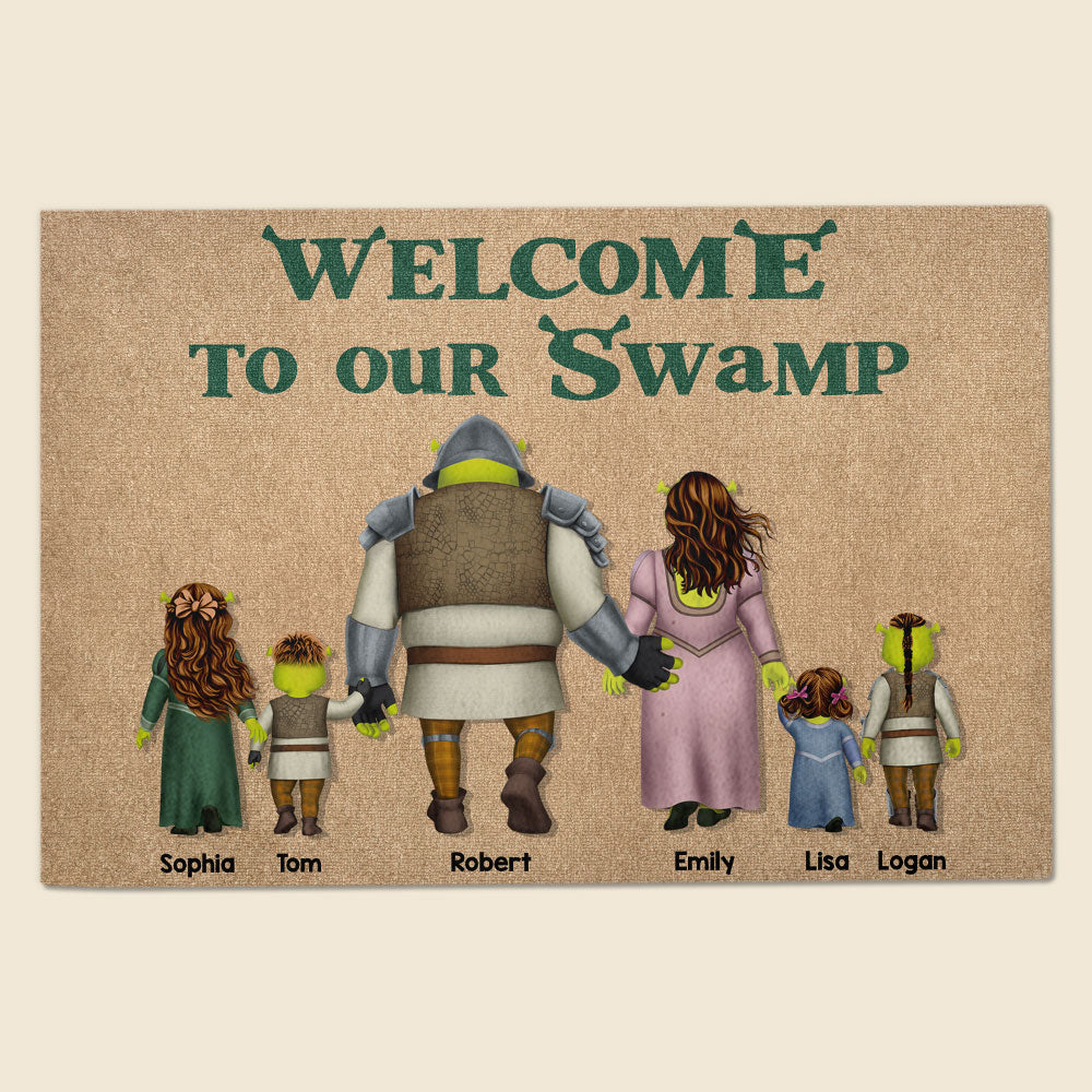 Custom Family Doormat - Welcome to Our Swamp Doormat PopCulturePrints