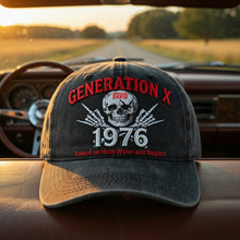 Load image into Gallery viewer, "Embrace Your Generation" - Vintage Generation X Personalized Classic Cap - Custom Gift for Friends, Family, and Nostalgia Lovers
