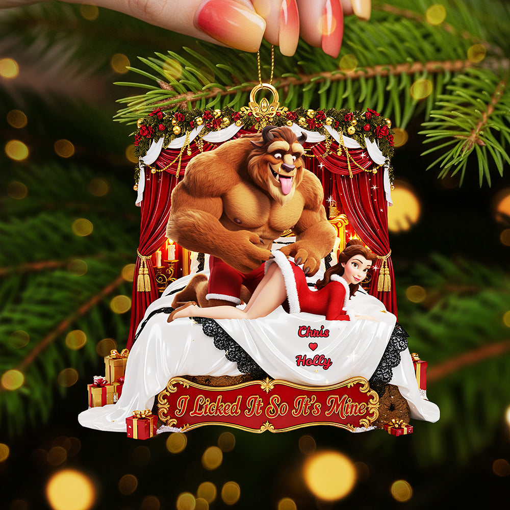 I Licked It So It's Mine - Personalized Naughty Couple Acrylic Ornament Ornament PopCulturePrints