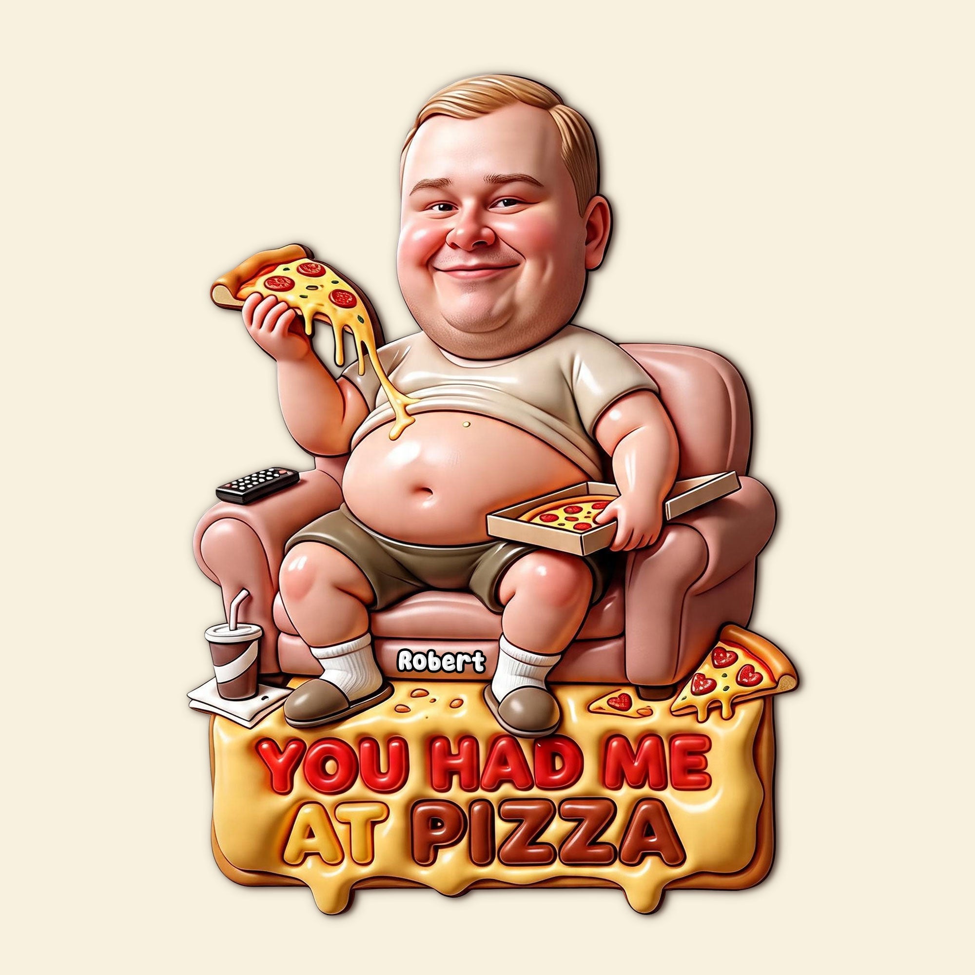 You Had Me At Pizza - Funny Custom Face Acrylic Fridge Magnet