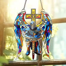 Load image into Gallery viewer, “Wear Your Faith Proudly: Armor of God Suncatcher Ornament” - Personalized Gift for Christians Ornament PopCulturePrints
