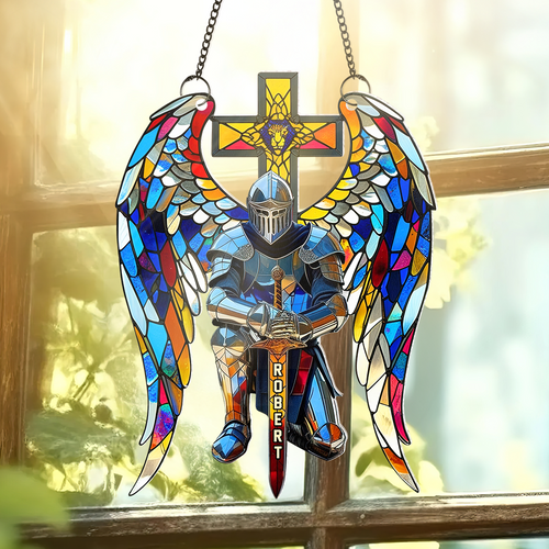 “Wear Your Faith Proudly: Armor of God Suncatcher Ornament” - Personalized Gift for Christians Ornament PopCulturePrints