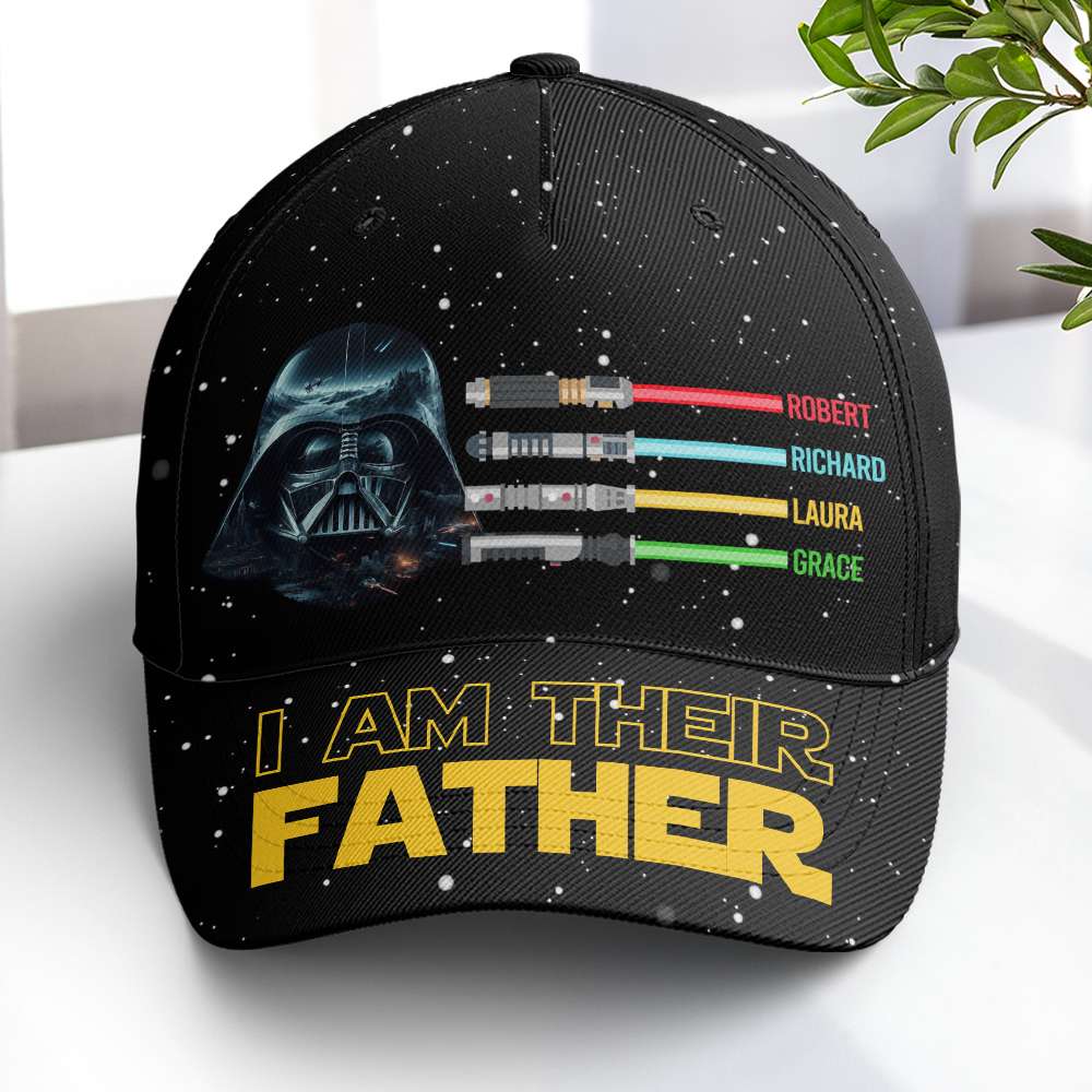 Personalized Star-Themed Cap for Dad - Custom Names