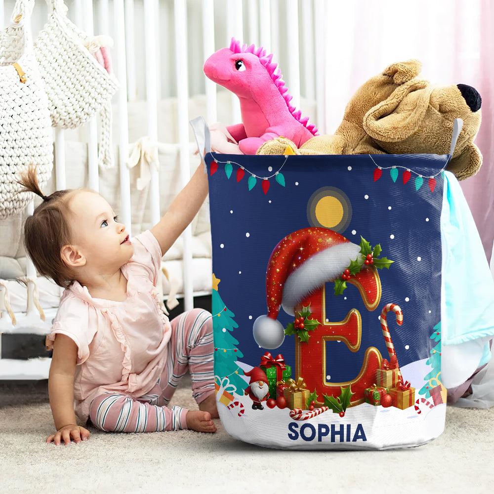 Personalized Kids' Christmas Laundry Basket - Custom Alphabet Design Laundry Basket PopCulturePrints