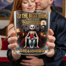 Load image into Gallery viewer, "To The Best Thing That Ever Happened" - Naughty Gothic Couple Round Glass - Personalized Gift for Couples Glass PopCulturePrints
