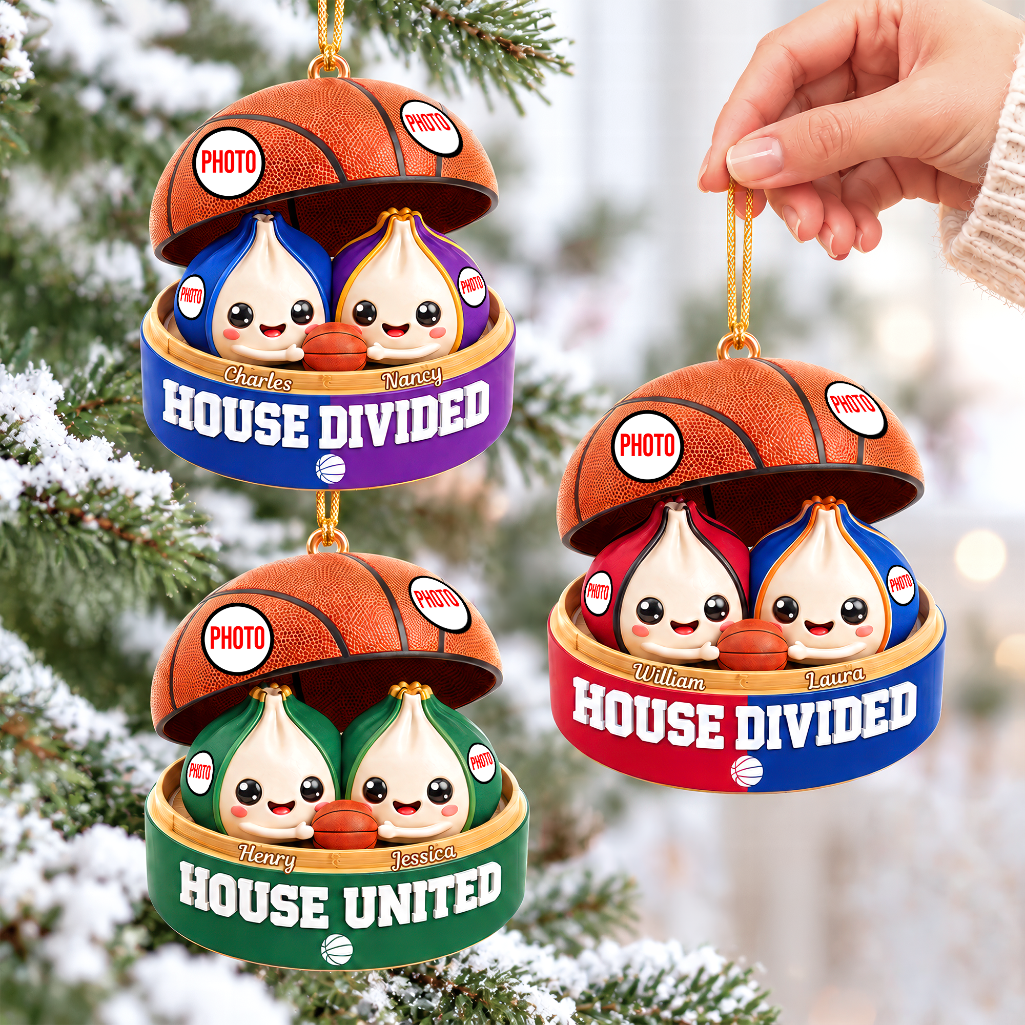 House United Dumpling Couple Ornament - Personalized Gifts For Sport Lover Couple Christmas Ornament 04HUQN131026 Ornament PopCulturePrints